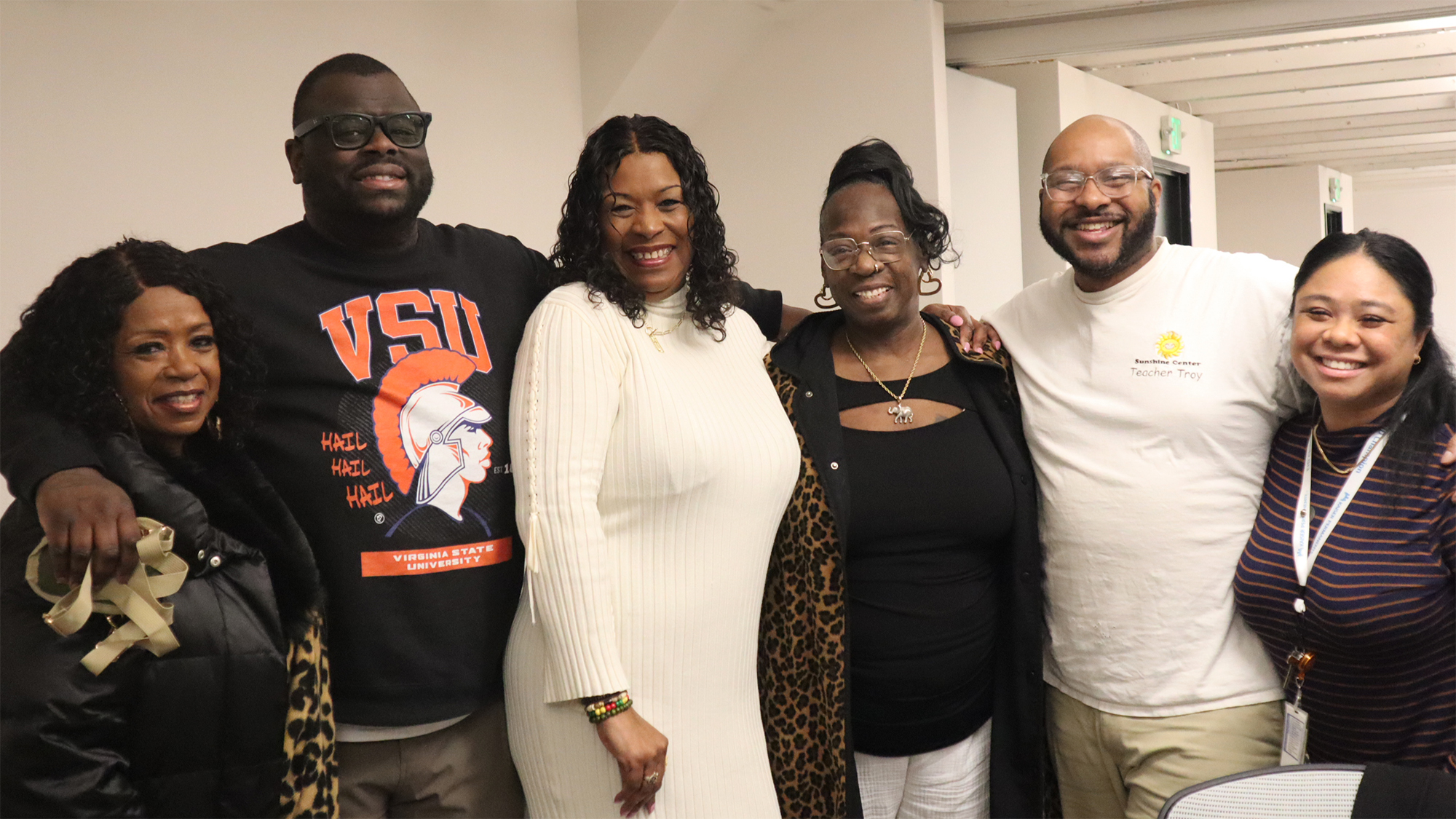 Cheryl Moten takes pictures with friends, family, and guests after Talking Points on January 14, 2026.